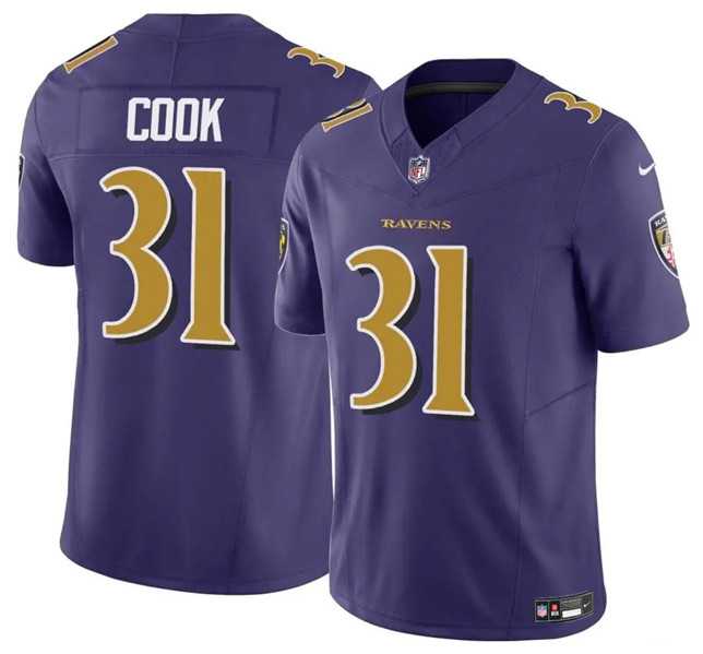 Youth Baltimore Ravens #31 Dalvin Cook Purple 2024 F.U.S.E. Color Rush Stitched Jersey Dzhi->youth nfl jersey->Youth Jersey